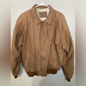 Vintage Marlboro Adventure Team Brown Leather Bomber Jacket, Size Large